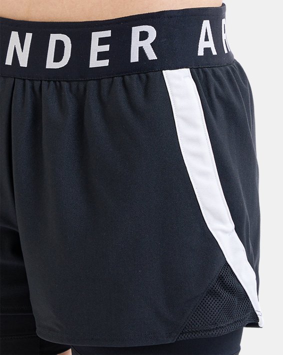 Women's UA Play Up 2-in-1 Shorts in Black image number 10